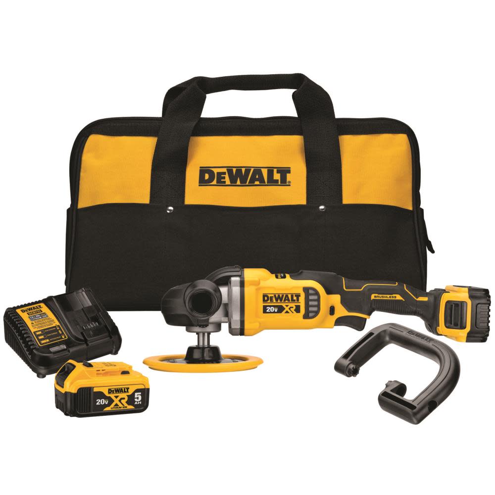 DEWALT 20V MAX* XR 7 in (180mm) Cordless Variable Speed Rotary Polisher Kit - Ascmtools