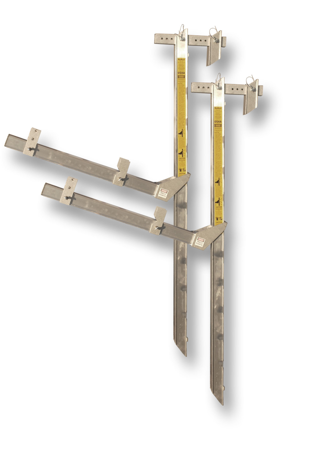 Wall Walker Hanging Scaffold 8′ with Guard-rail Posts - Ascmtools