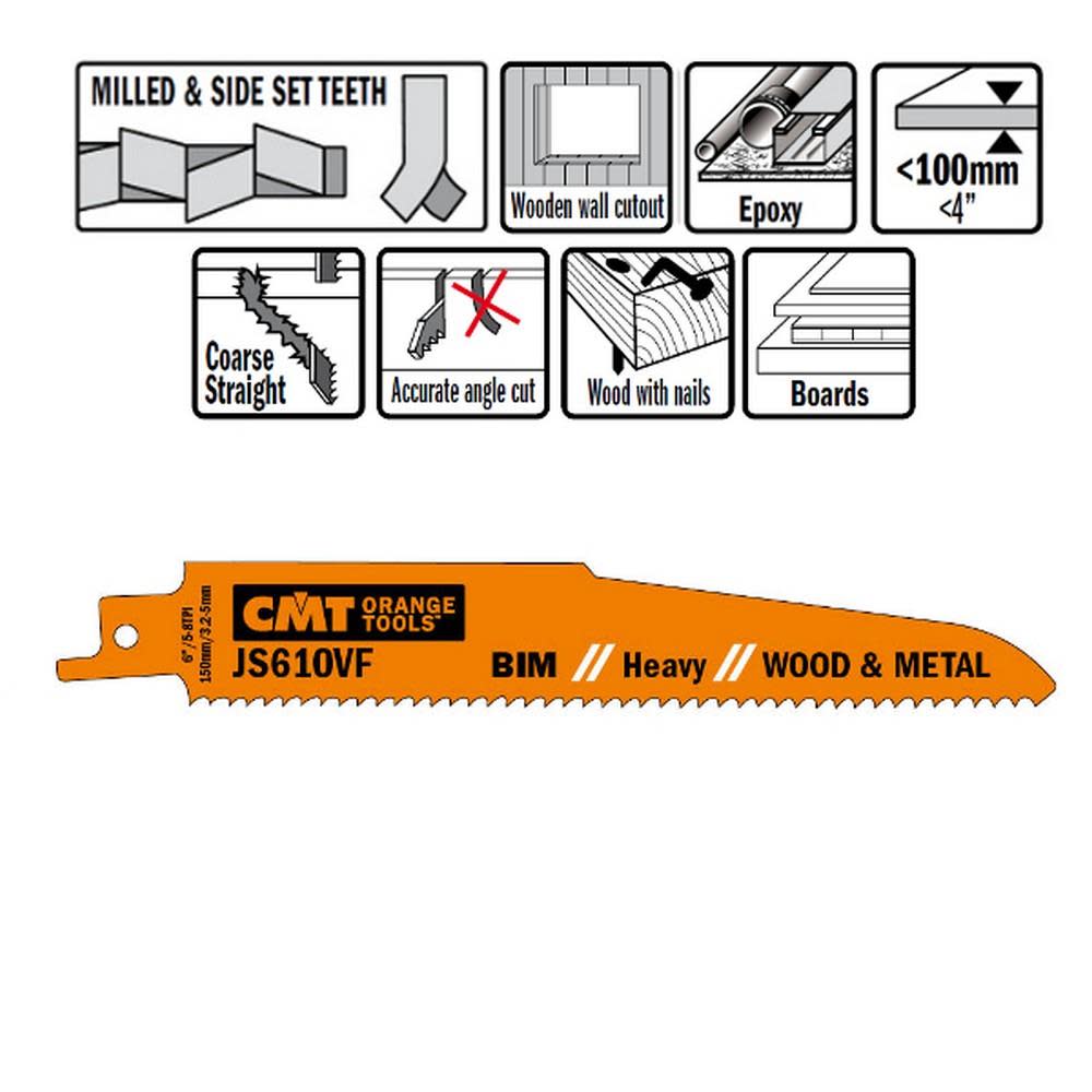 CMT Bi Metal Recip Blade - Ascmtools
