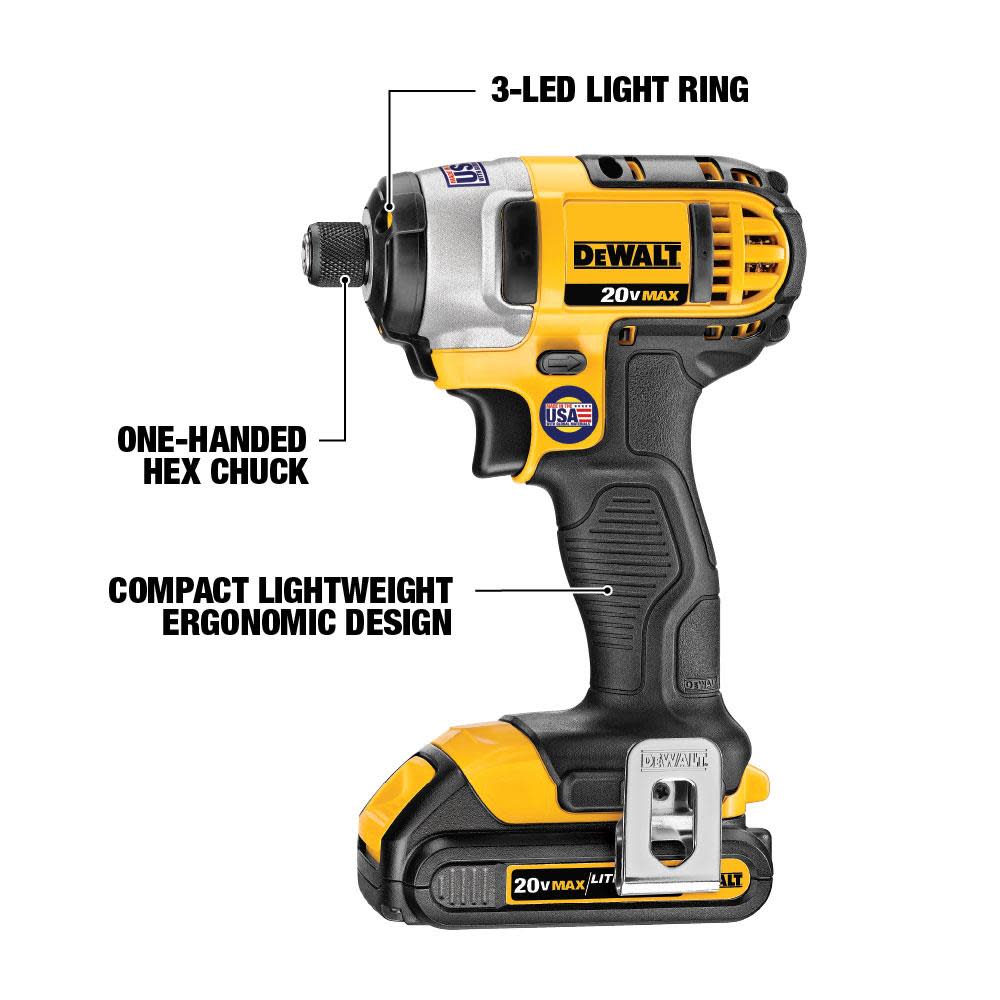 DEWALT 20 V MAX 1/4 In. Impact Driver Kit - Ascmtools