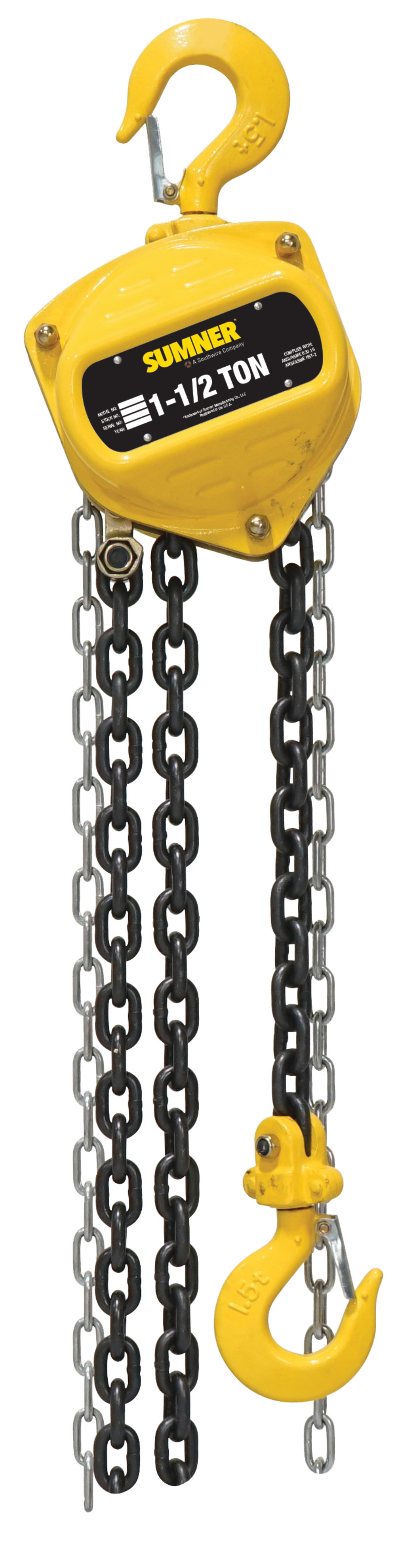 Sumner Chain Hoist 1 1/2 Ton with 20 ‘ Chain Fall - Ascmtools