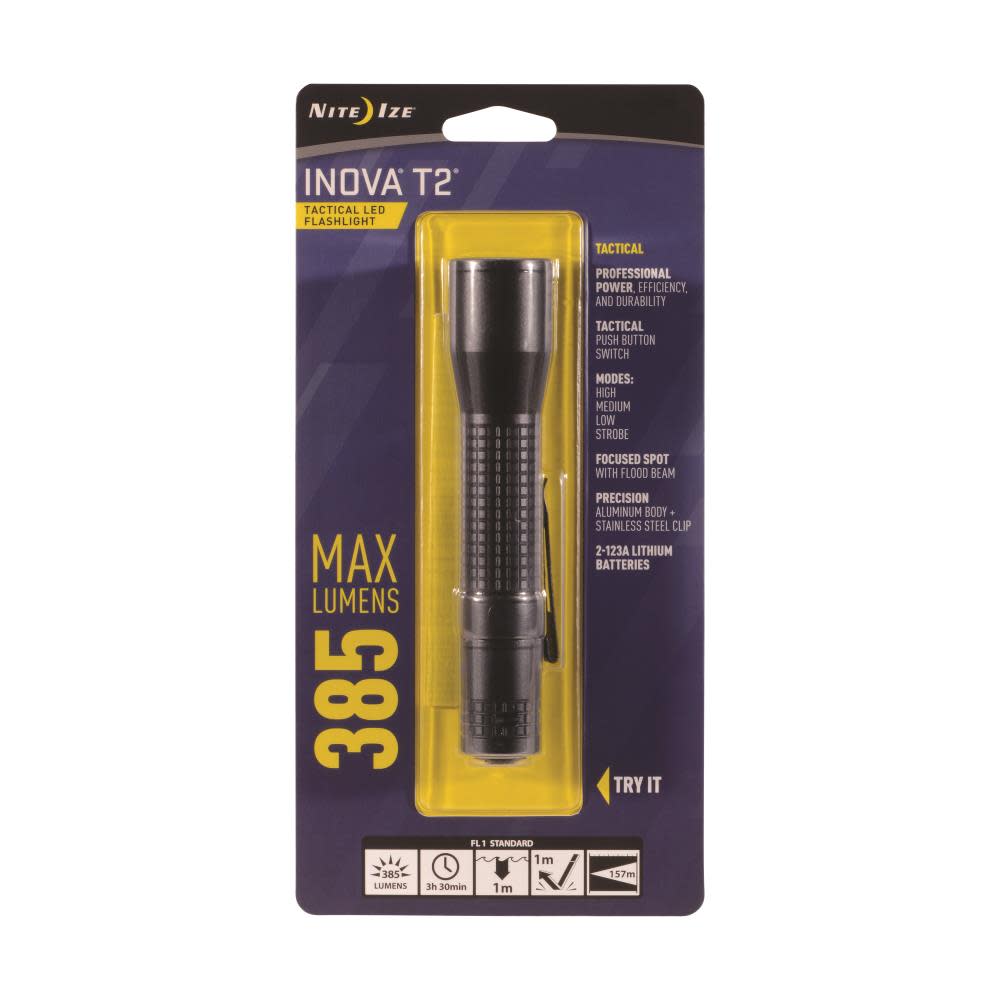 Nite Ize Inova T2 Tactical LED Flashlight – Black – T2D-01-R7 - Ascmtools