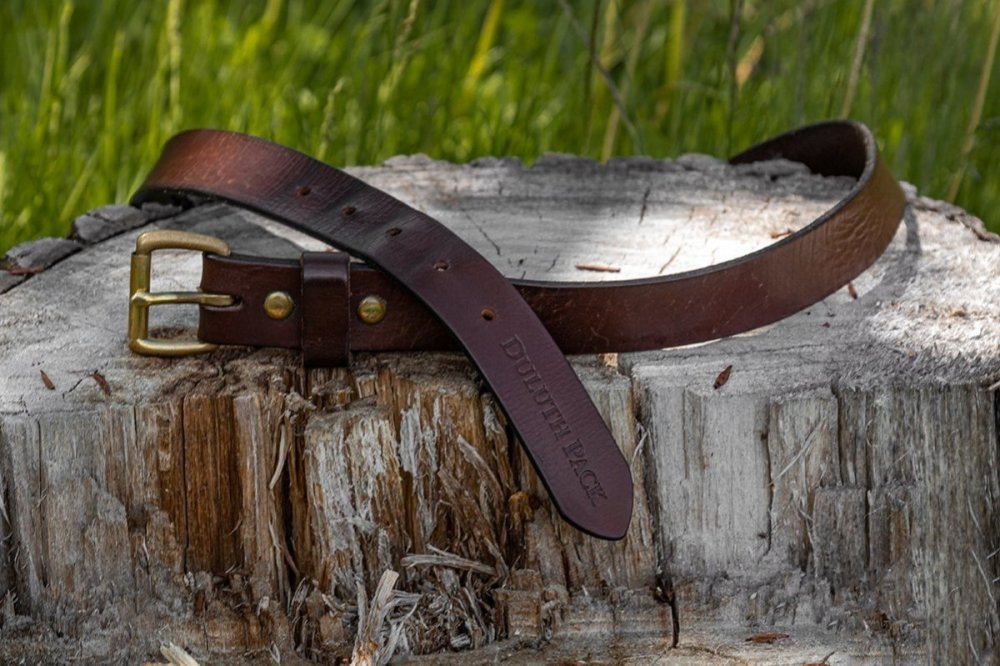 Duluth Pack 1.5 In. W x 36 In. Waist Size Brown Leather Belt - Ascmtools
