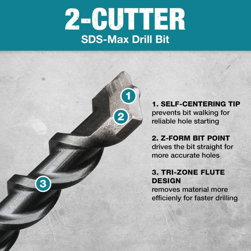 Makita 3/8″ x 13″ SDS MAX Bit 2 Cutter - Ascmtools