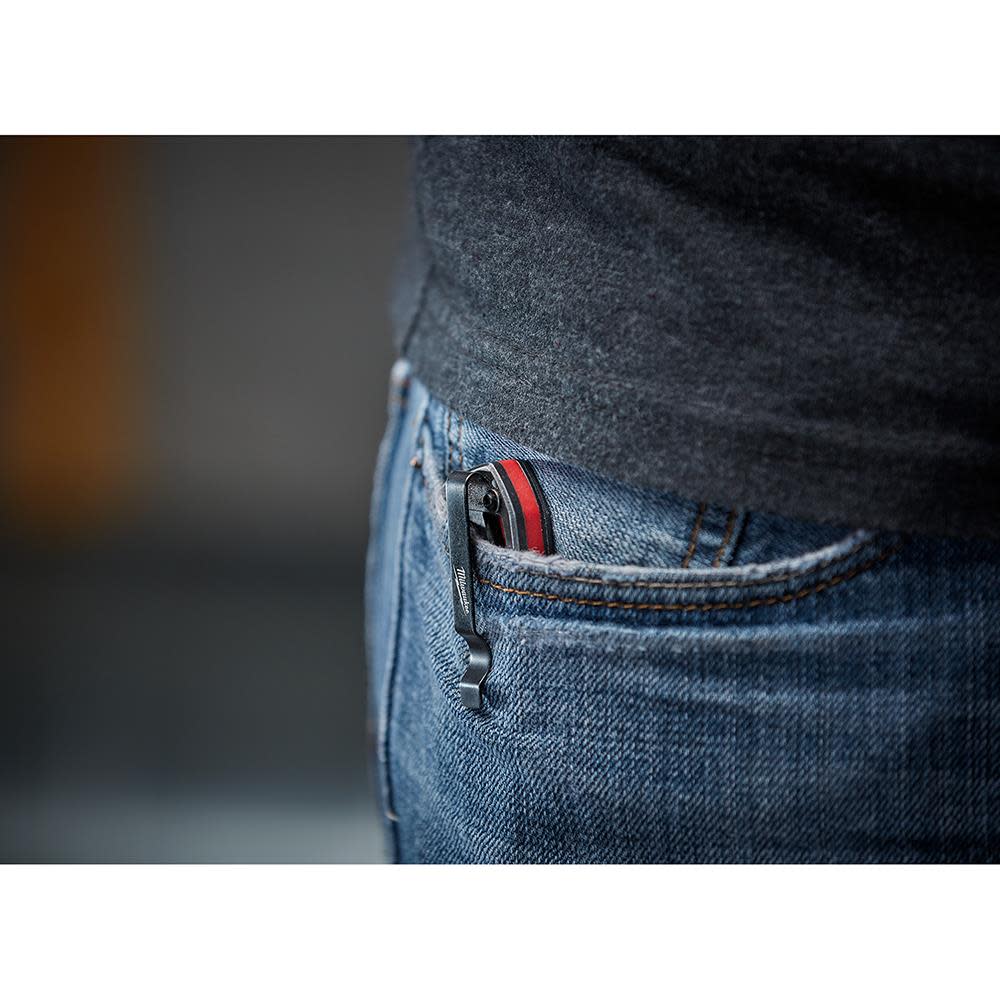 Milwaukee 3.5 in. HARDLINE Smooth Recurve Drop Point Blade Pocket Knife - Ascmtools