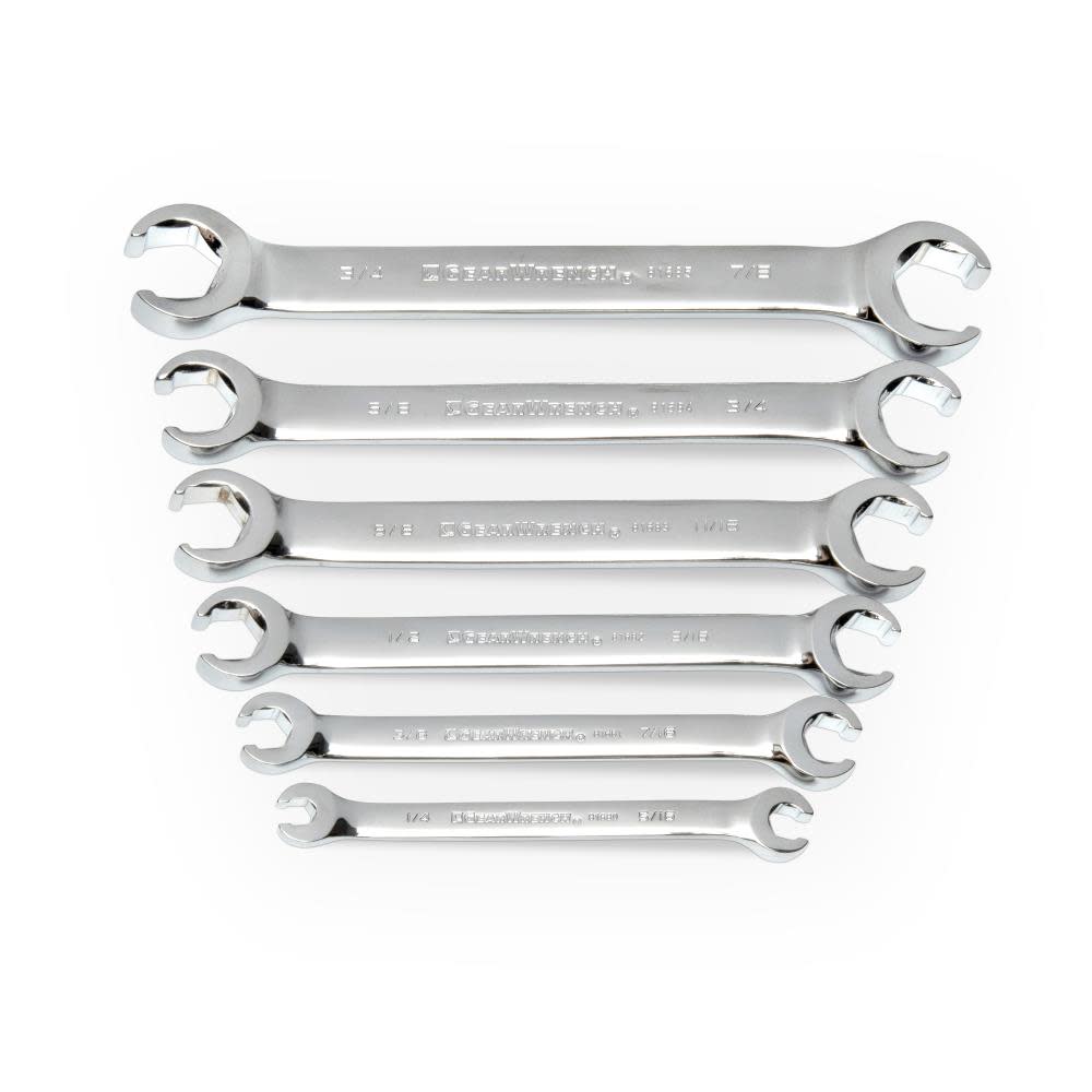 GEARWRENCH Flare Nut Wrench Set 6 Pc. SAE - Ascmtools