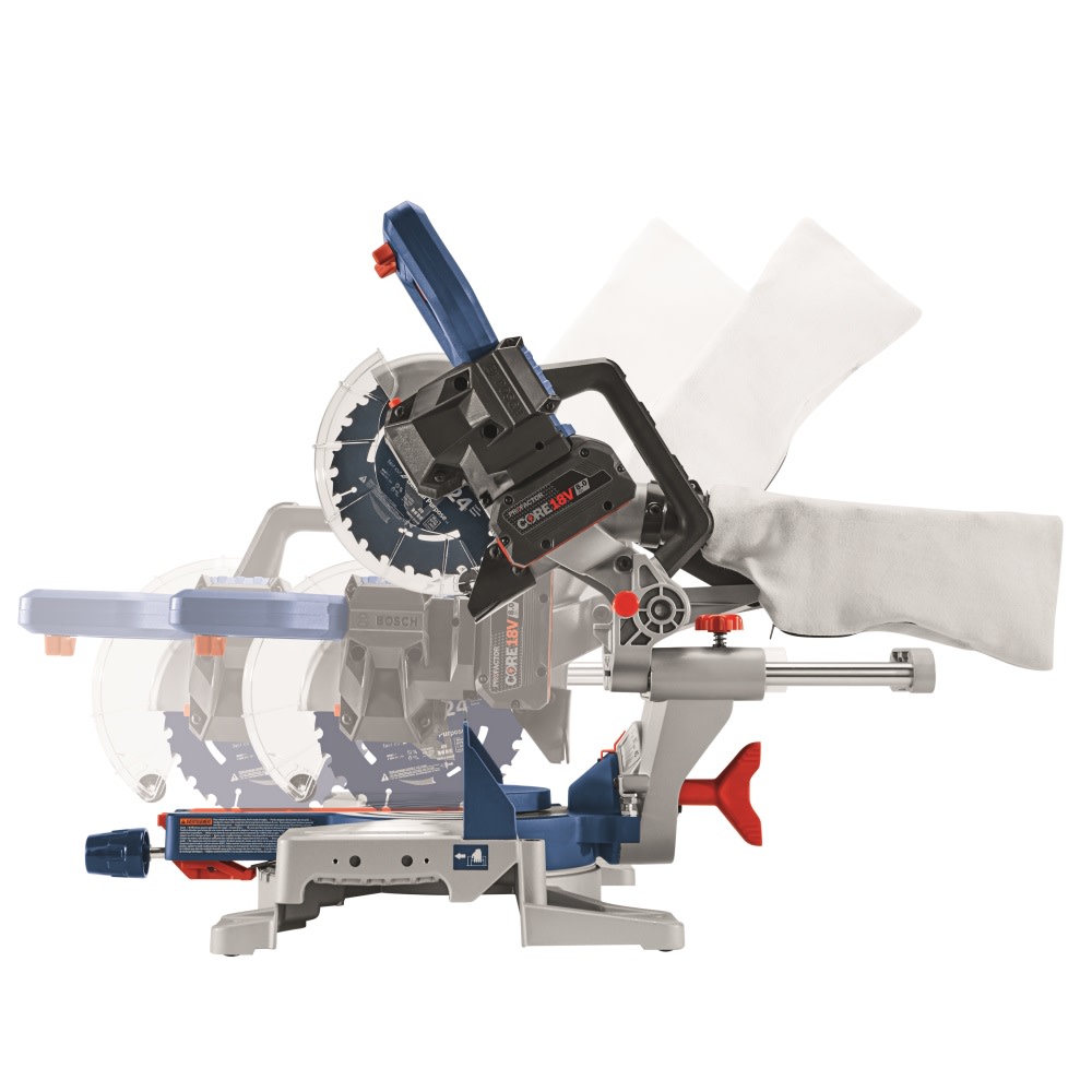 Bosch PROFACTOR 18V Surgeon Miter Saw Kit 7 1/4″ Single Bevel Slide with CORE18V 8.0 Ah PROFACTOR Performance Battery - Ascmtools