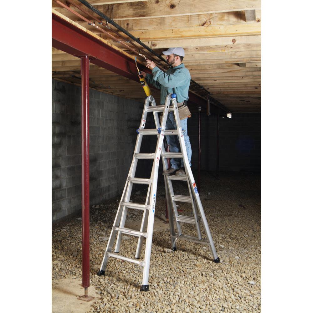Werner 26-ft Aluminum 300-lb Telescoping Type IA Multi-Position Ladder - Ascmtools