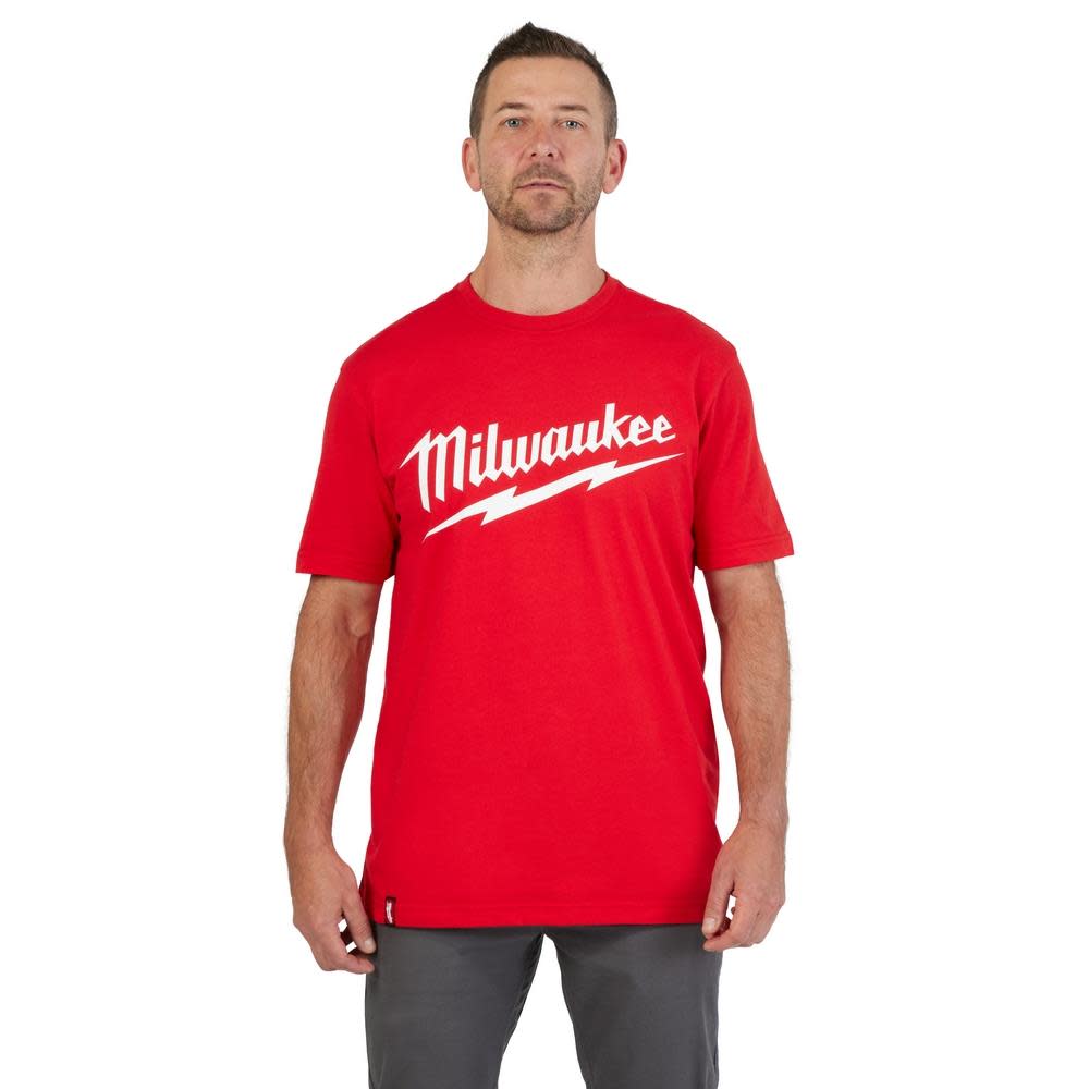 Milwaukee Heavy Duty T-Shirt Big Logo Short Sleeve Red - Ascmtools