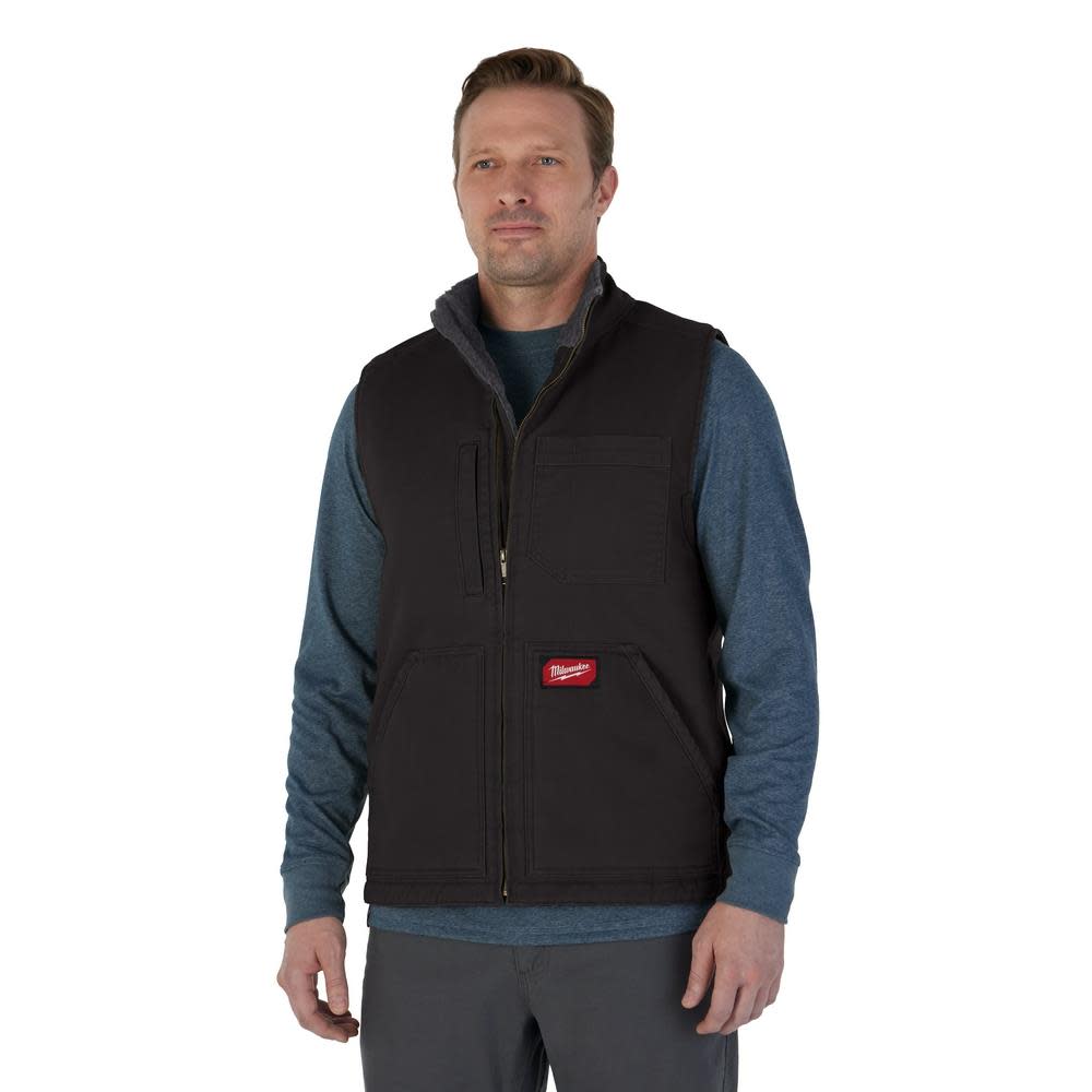 Milwaukee Heavy Duty Sherpa Lined Vest Black Large - Ascmtools