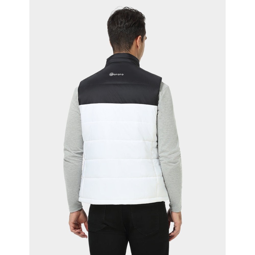 ORORO Mens Black & White Classic Heated Vest Kit Large - Ascmtools