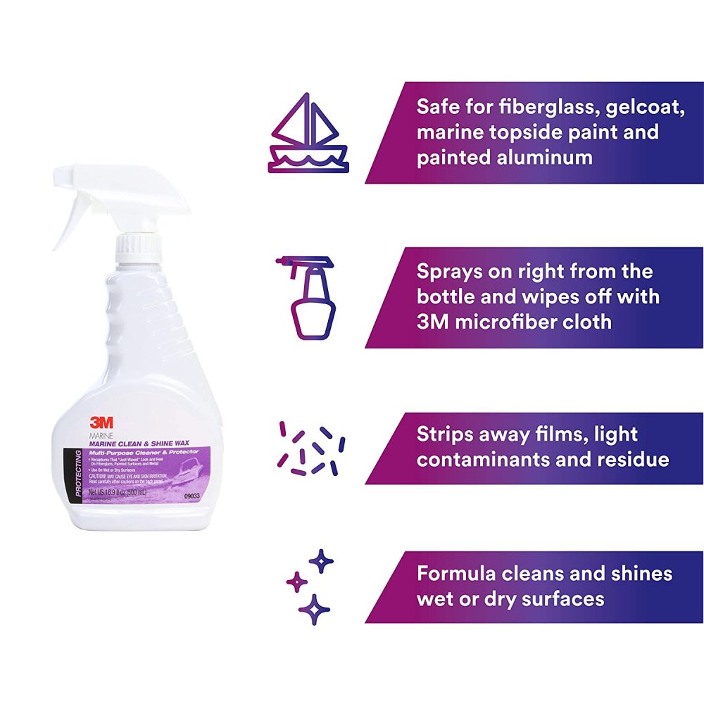 3M 16.9oz Liquid Marine Clean & Shine Wax - Ascmtools