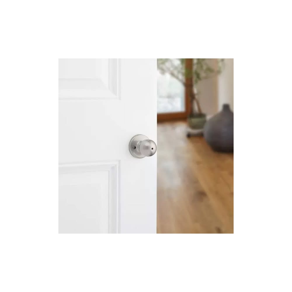 Kwikset Satin Nickel Bed/Bath Polo Privacy Door Knob Set - Ascmtools