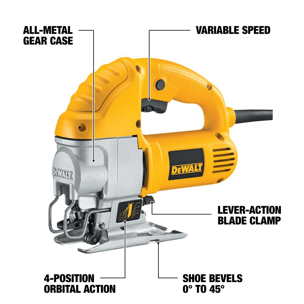 DEWALT HEAVY-DUTY COMPACT JIG SAW KIT (DW317K) - Ascmtools