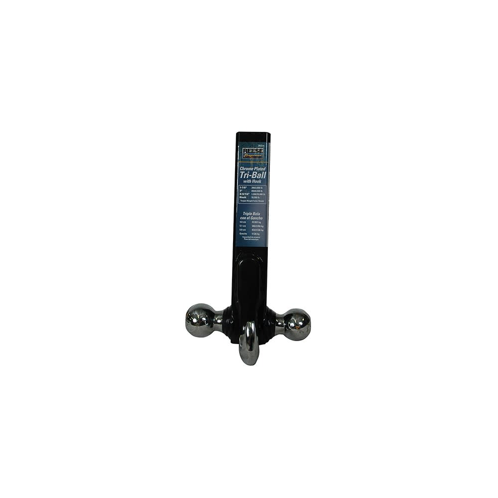 Reese 8″ 10000 lbs TriBall Trailer Hitch Ball Mount with Tow Hook - Ascmtools