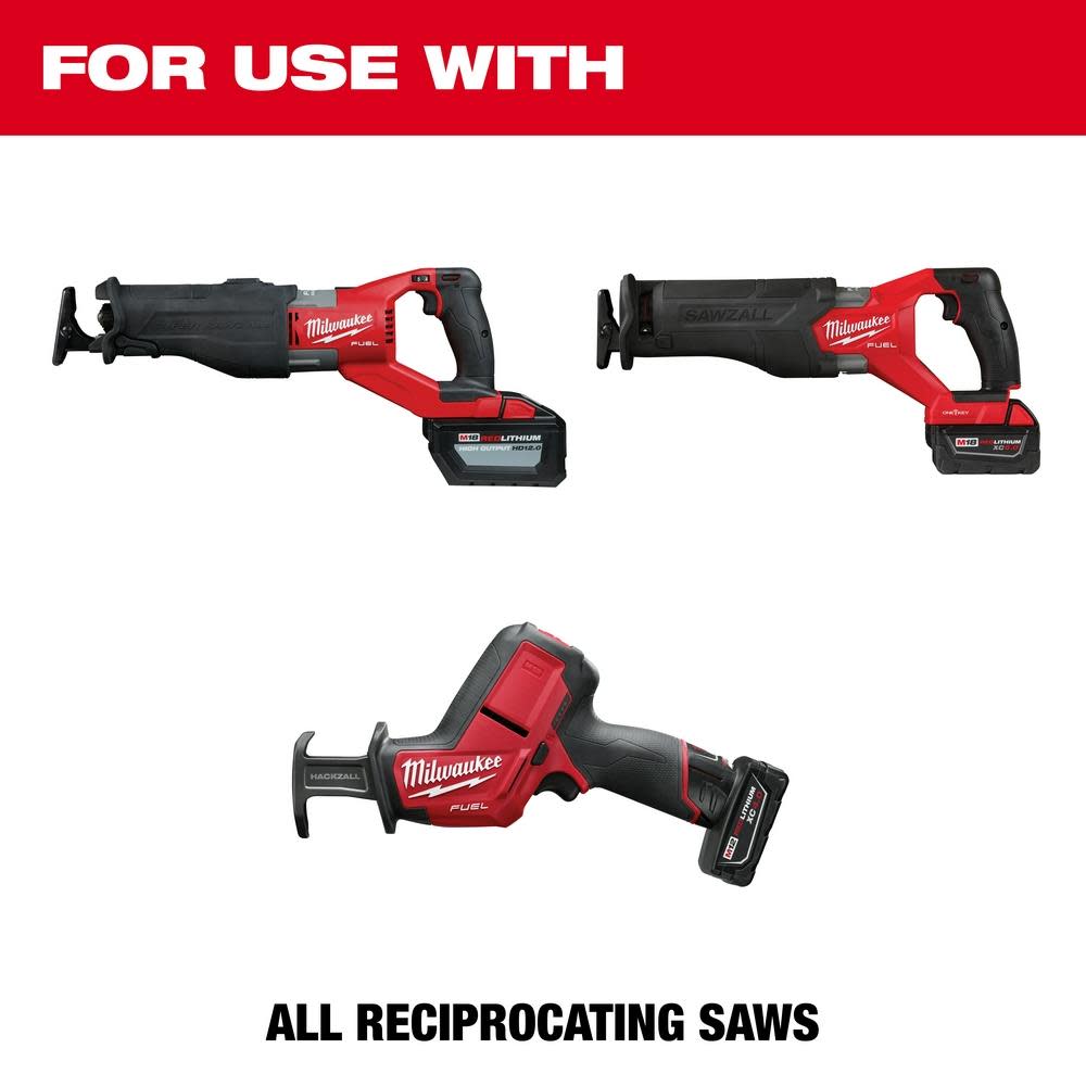 Milwaukee The Ax with Carbide Teeth SAWZALLBlade 6 in. 5T 3PK - Ascmtools
