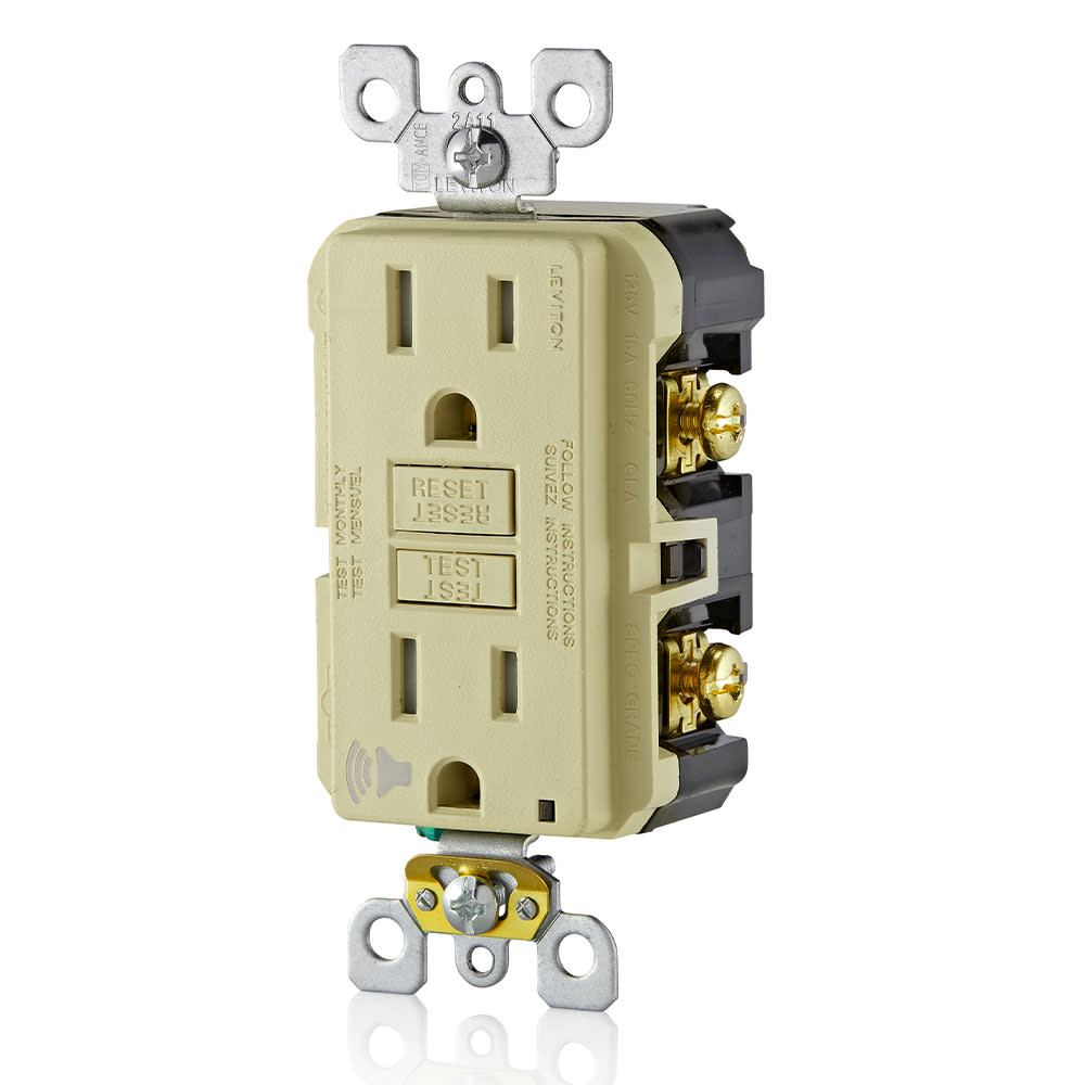 Leviton 15A 125V Ivory NEMA 5-15R Audible Outlet - Ascmtools