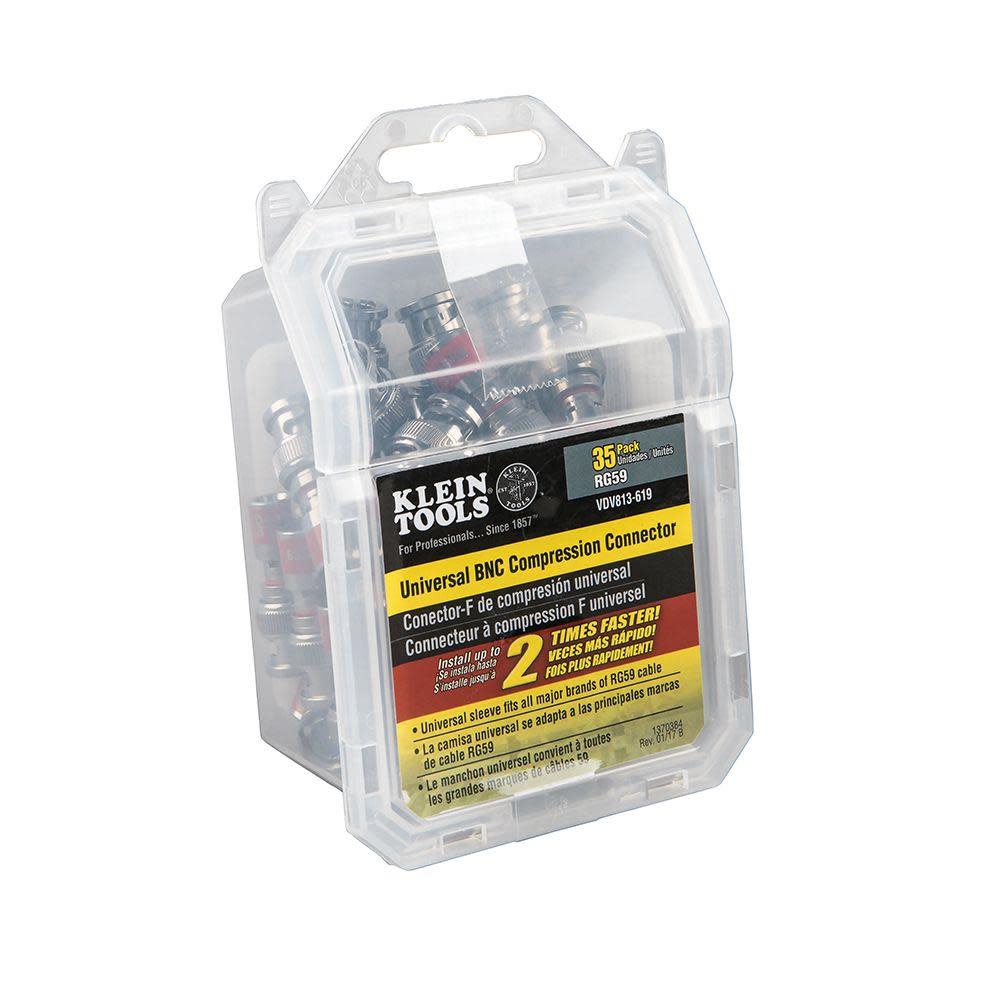 Klein Tools Universal BNC Compression Connector RG59 Pack of 35 - Ascmtools
