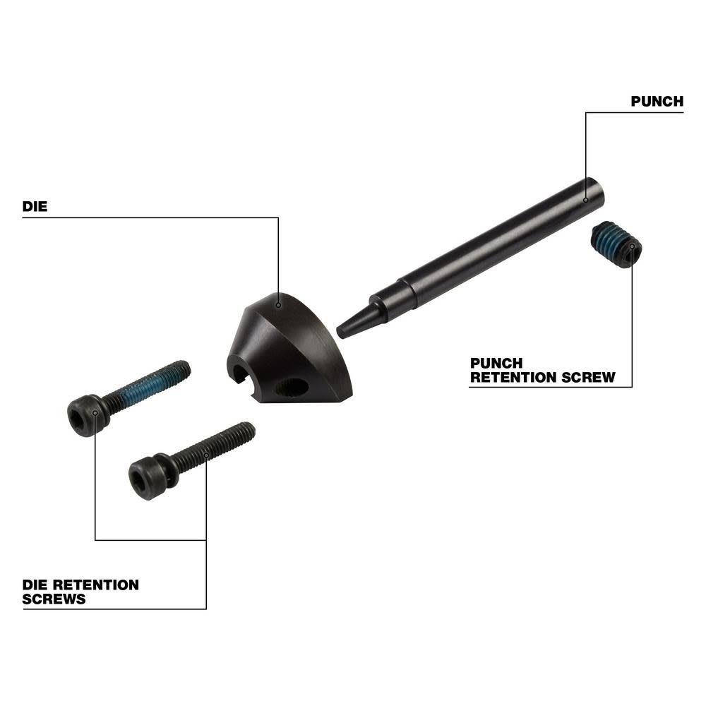 Milwaukee M12 FUEL Nibbler 16 Gauge Kit with Die & Die Holder Extension & Punch Bundle - Ascmtools