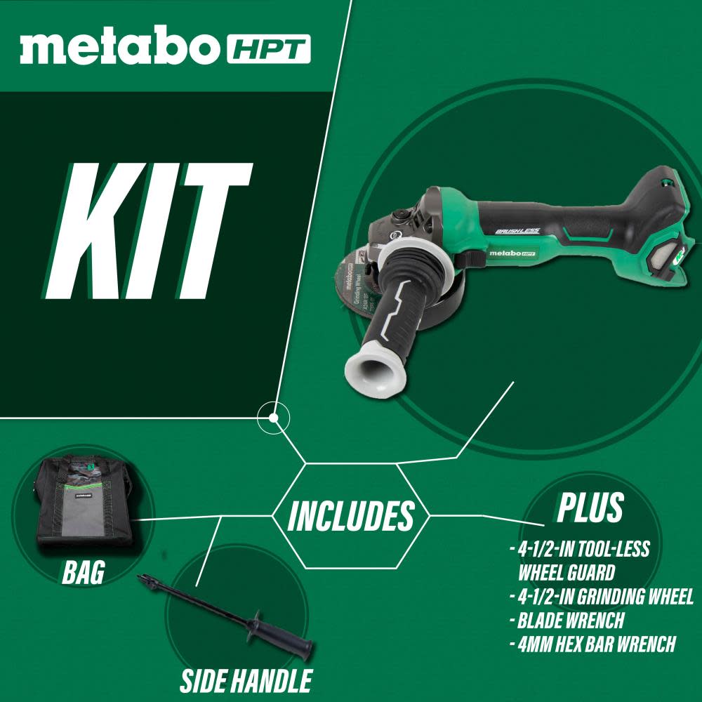 Metabo HPT MultiV 36V 4 1/2″ Grinder Slide Switch Bare Tool - Ascmtools