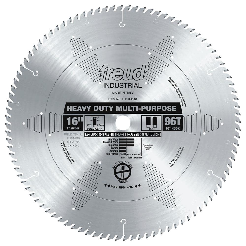 Freud 16″ Heavy Duty Multi-Purpose Blade - Ascmtools