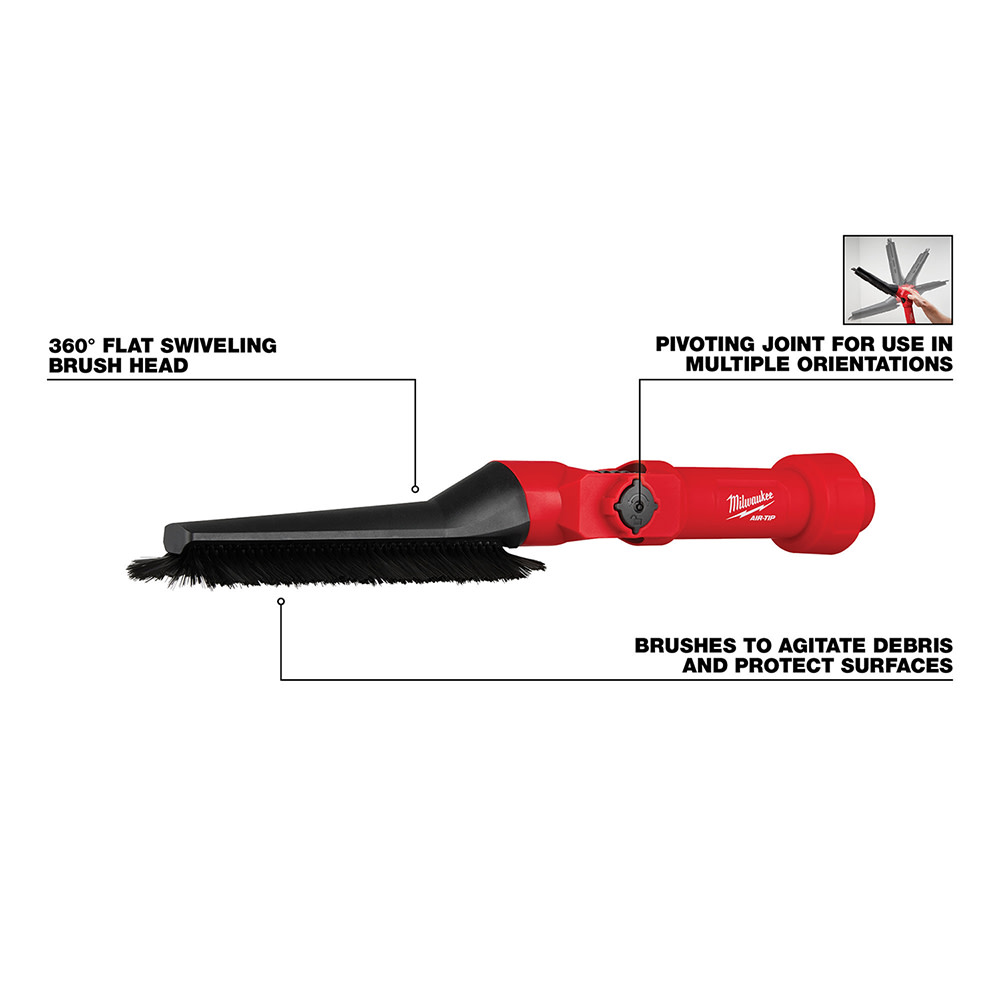 Milwaukee AIR-TIP Low-Profile Pivoting Brush Tool - Ascmtools