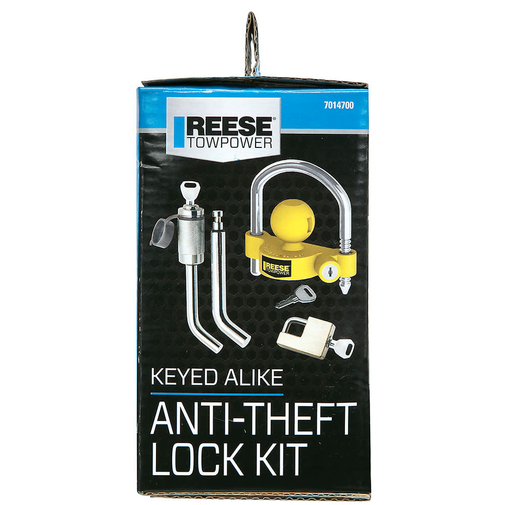 Reese Chrome Keyed Trailer Hitch & Coupler Anti Theft Lock Kit - Ascmtools