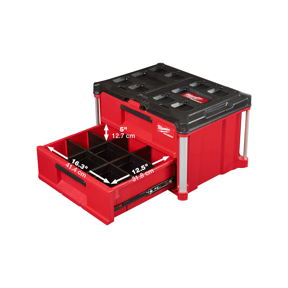 Milwaukee PACKOUT XL Tool Box 2 Drawer Tool Box Dolly Bundle - Ascmtools