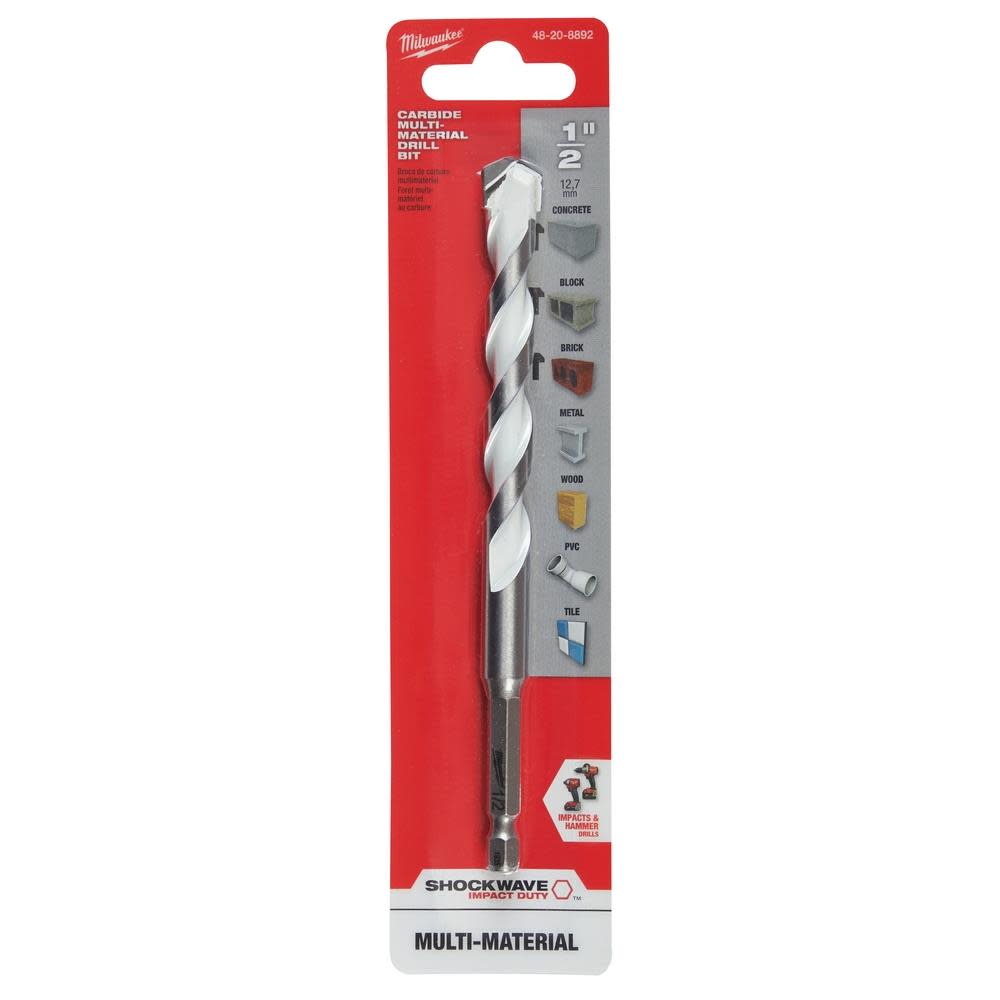 Milwaukee 1/2″ SHOCKWAVE Drill Bit Carbide Multi Material - Ascmtools