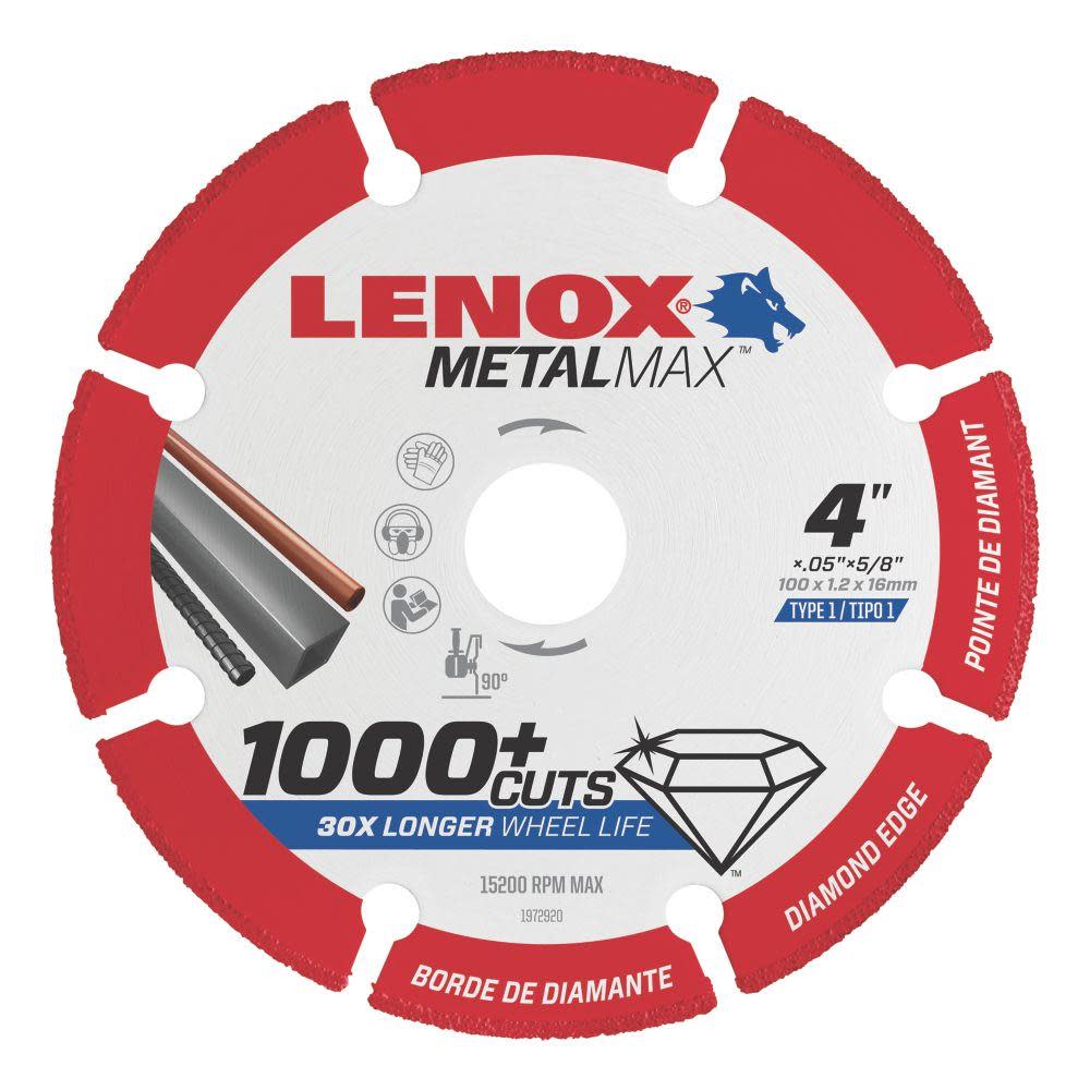 Lenox MetalMax Diamond Grit 4-in Cutting Wheel - Ascmtools