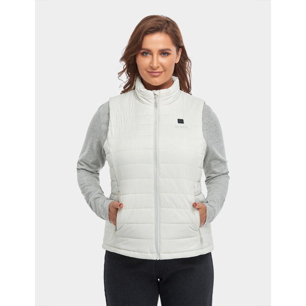 ORORO Womens Off-White Classic Heated Vest Kit XL - Ascmtools
