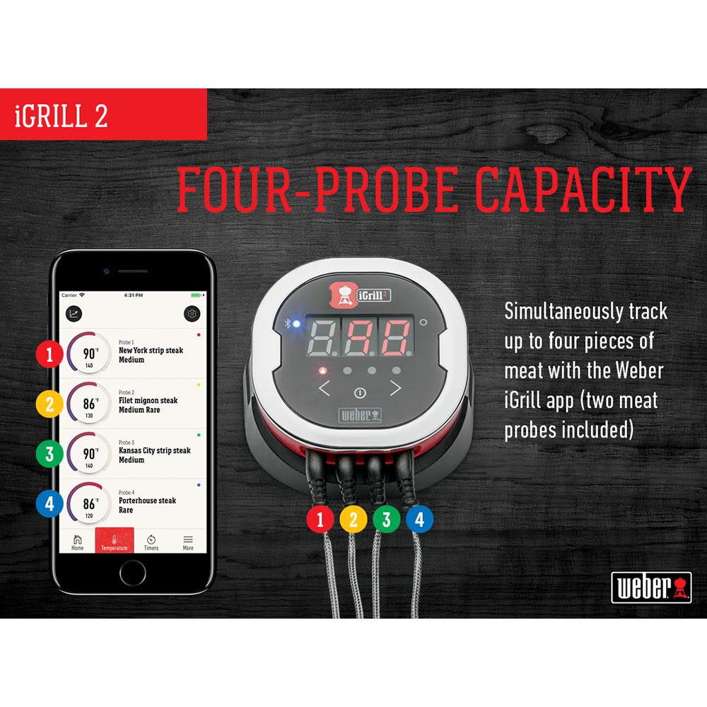 Weber iGrill 2 BlueTooth App Connected Thermometer - Ascmtools