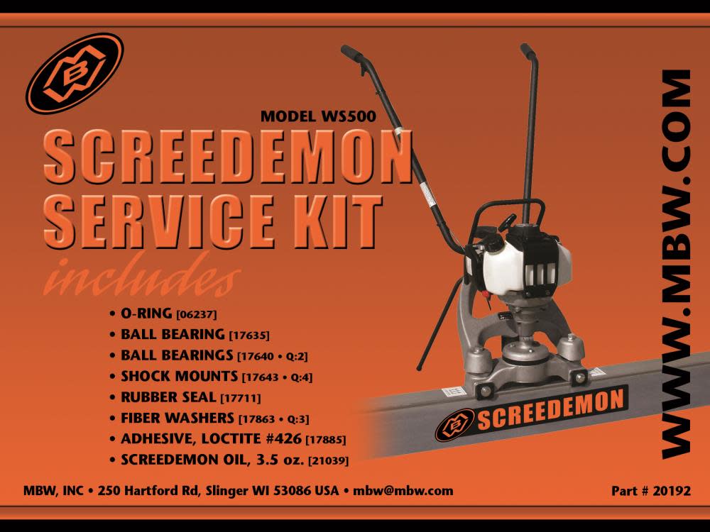 MBW ScreeDemon 500H Service Kit - Ascmtools