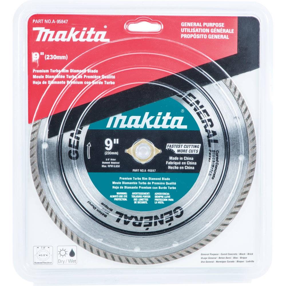 Makita 9″ Diamond Blade Turbo General Purpose - Ascmtools