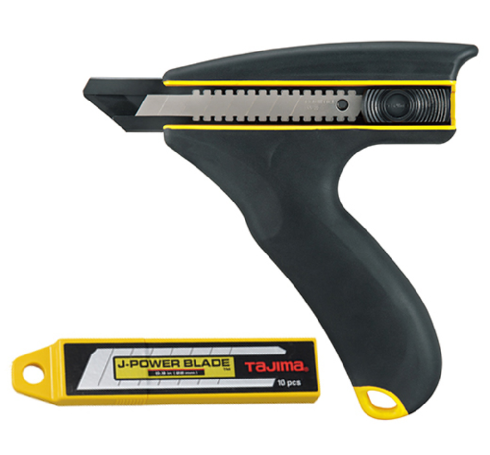 Tajima Strong J-Grip Powerful Two Handed Utility Knife Cutter - Ascmtools