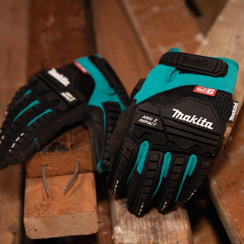 Makita Demolition Gloves Advanced ANSI 2 Impact Rated Large - Ascmtools