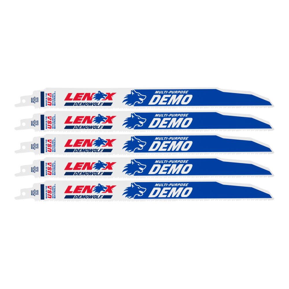 Lenox 12″ 10 TPI DEMOWOLF Reciprocating Saw Blade 5pk - Ascmtools