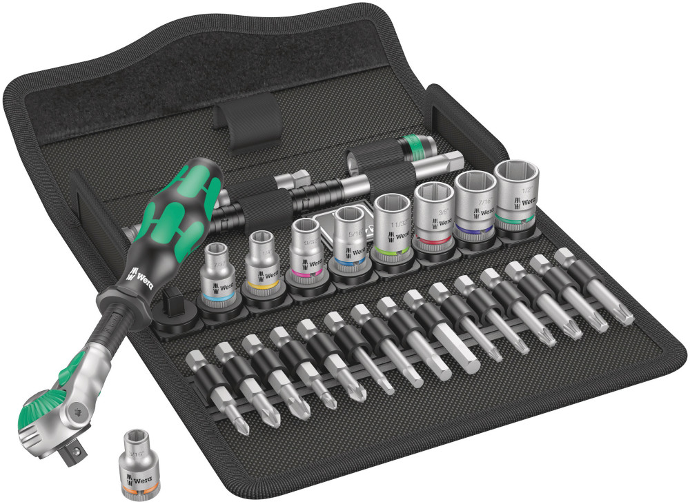 Wera Tools 28pc 1/4″ Drive 8100 SA 9 Zyklop Speed Ratchet Set - Ascmtools