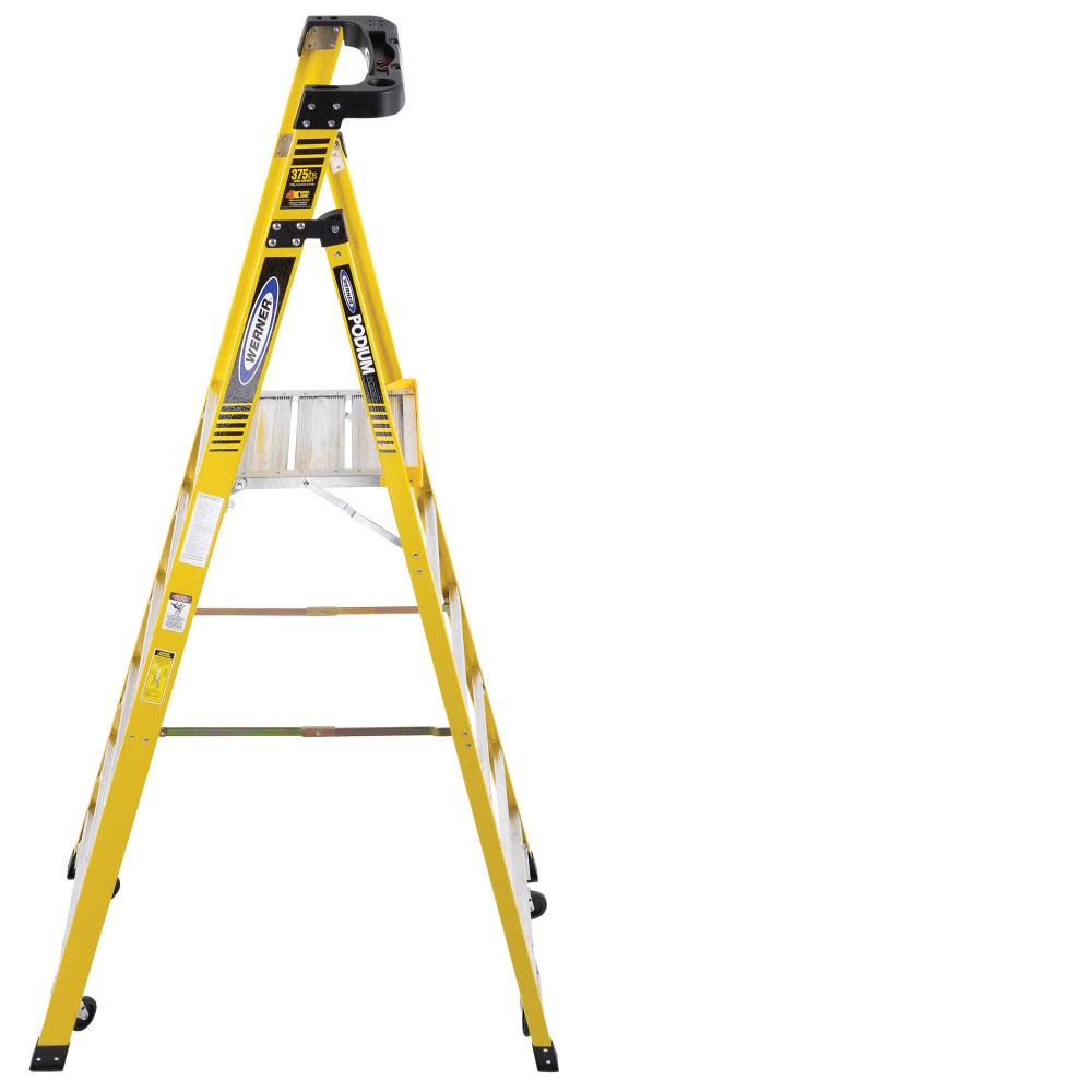 Werner Podium 6-ft Fiberglass 375-lb Type IAA Platform Ladder - Ascmtools
