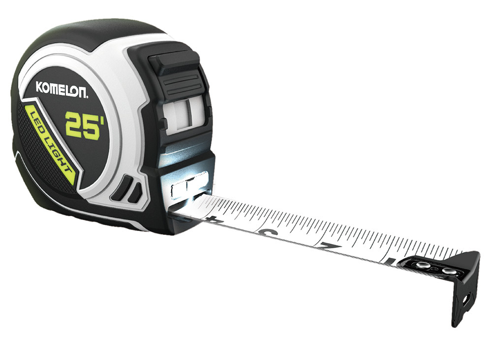 Komelon 25′ x 1″ LED Lighted Tape Measure - Ascmtools