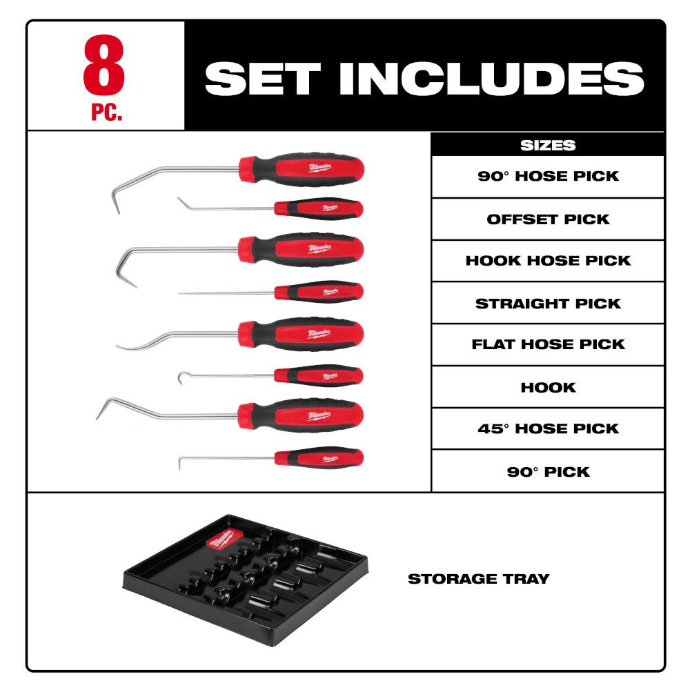 Milwaukee Hook & Pick Set 8pc - Ascmtools