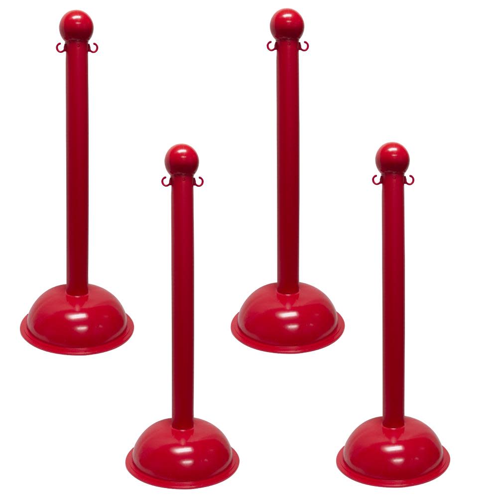 Mr Chain Red Heavy Duty Stanchion (4-Pack) - Ascmtools