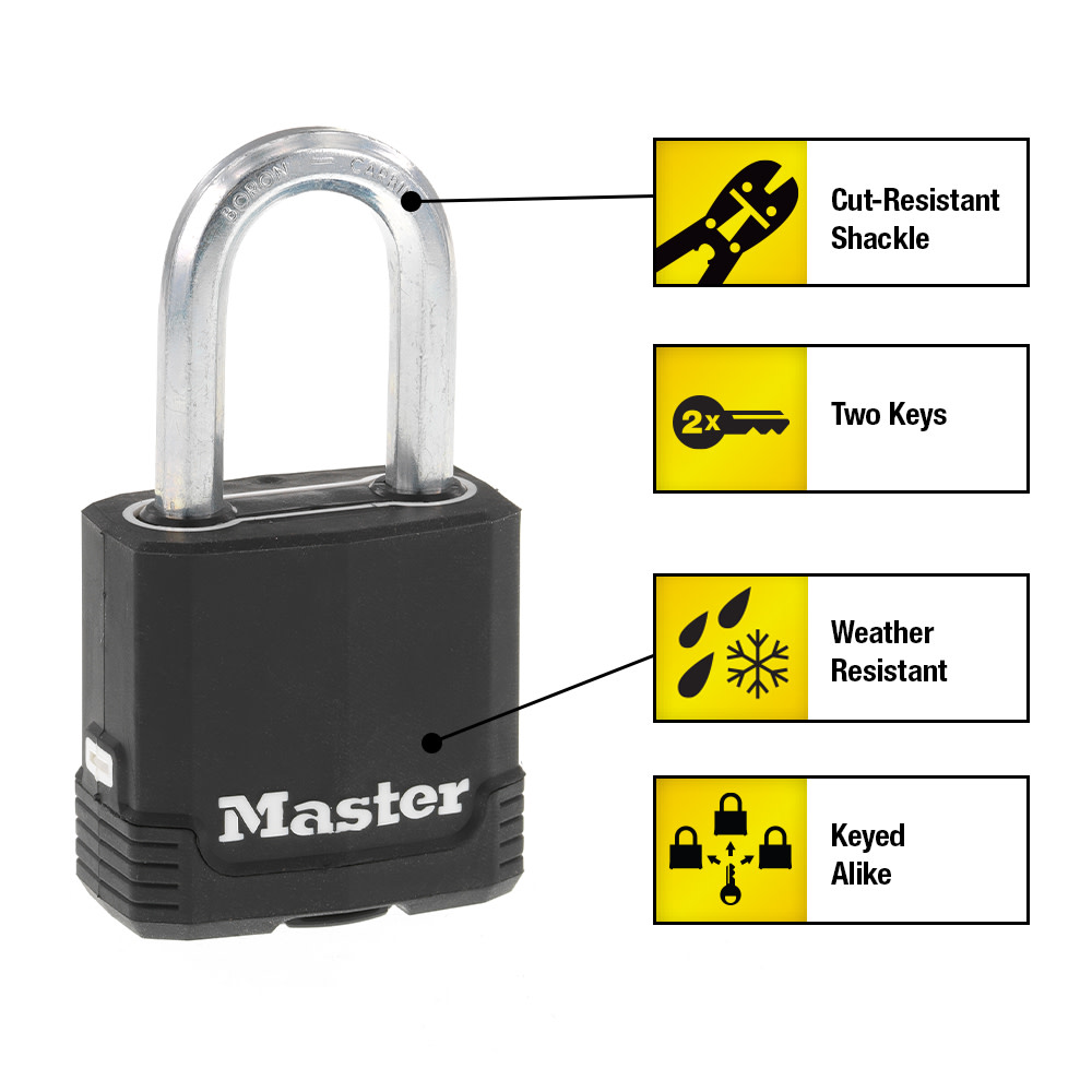 Master Lock Padlock 1 3/4″ Steel Keyed Alike Dual Ball Bearing - Ascmtools