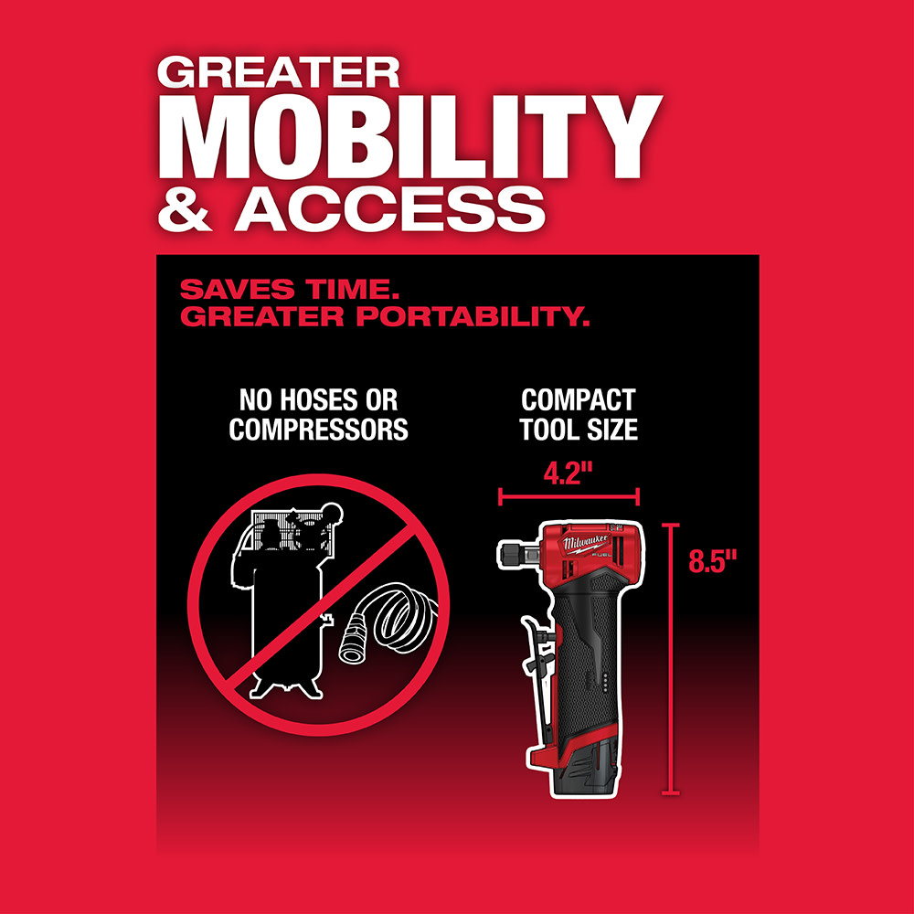 Milwaukee M12 FUEL Right Angle Die Grinder Bare Tool Reconditioned - Ascmtools