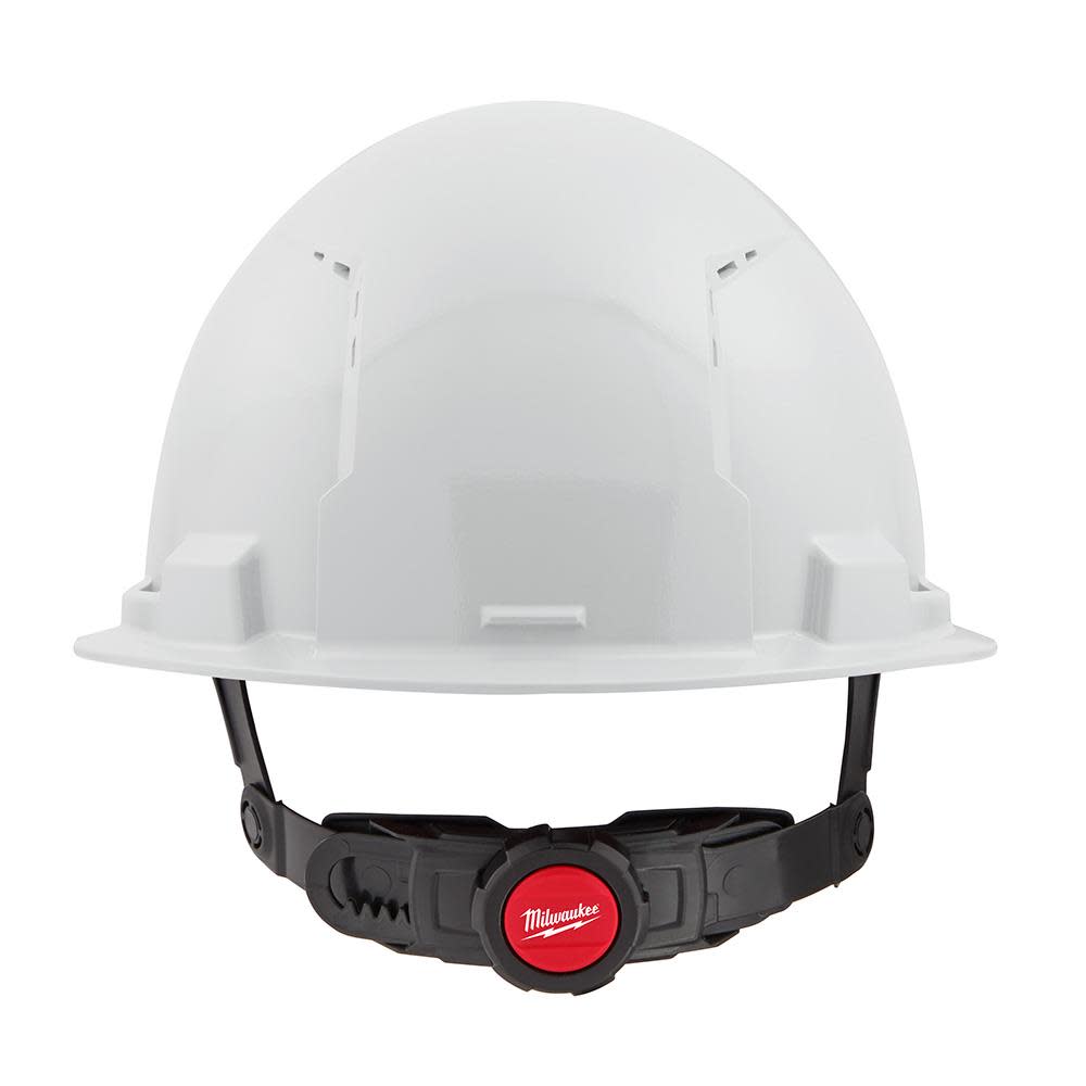 Milwaukee White Front Brim Vented Hard Hat with 6pt Ratcheting Suspension Type 1 Class C - Ascmtools