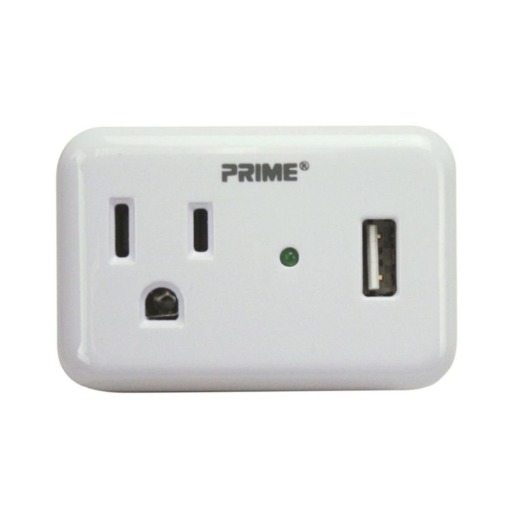 Prime 3 Prong 1 Outlet with 1 Port USB Charger - Ascmtools
