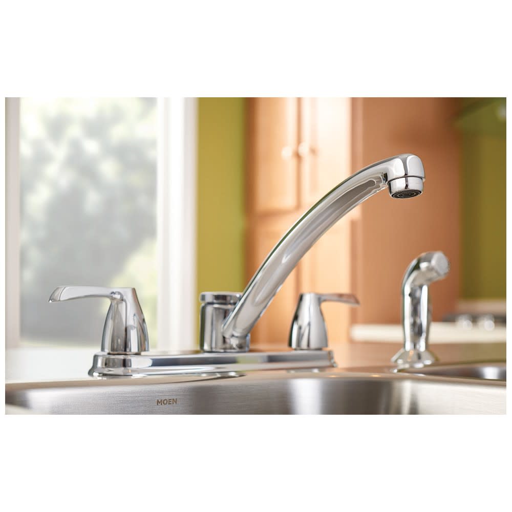 Moen Adler Low Arc Kitchen Faucet with Optional Handles Chrome - Ascmtools