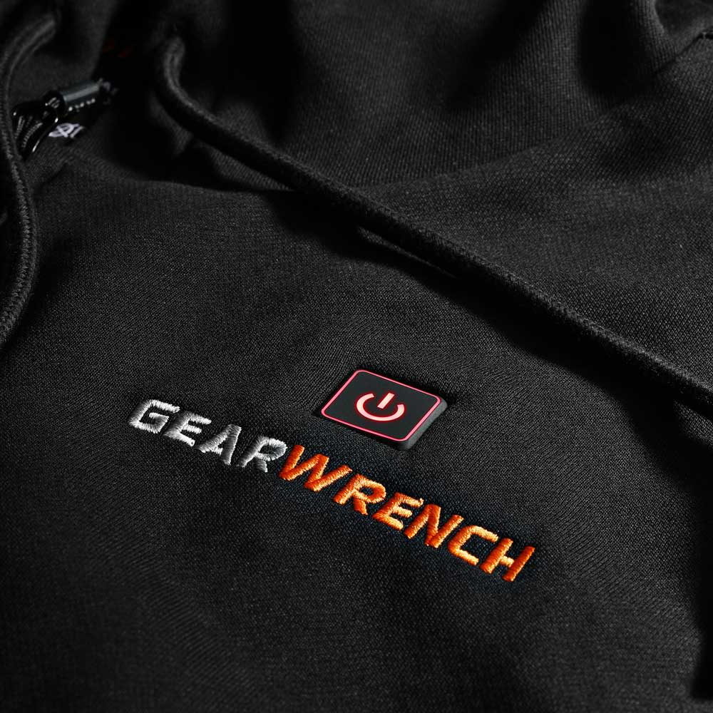 GEARWRENCH Mens Black Heated Full Zip Hoodie Kit Small - Ascmtools