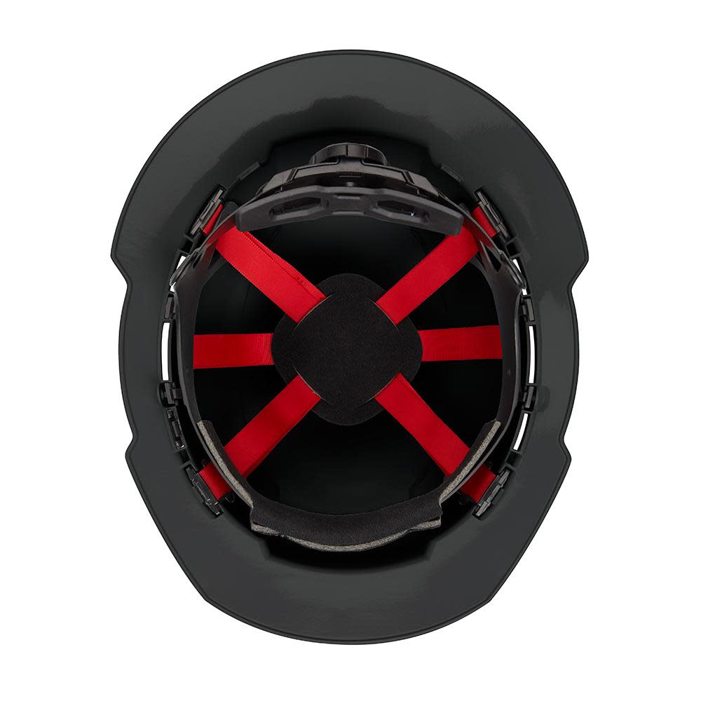 Milwaukee Black Full Brim Vented Hard Hat with 6pt Ratcheting Suspension Type 1 Class C - Ascmtools