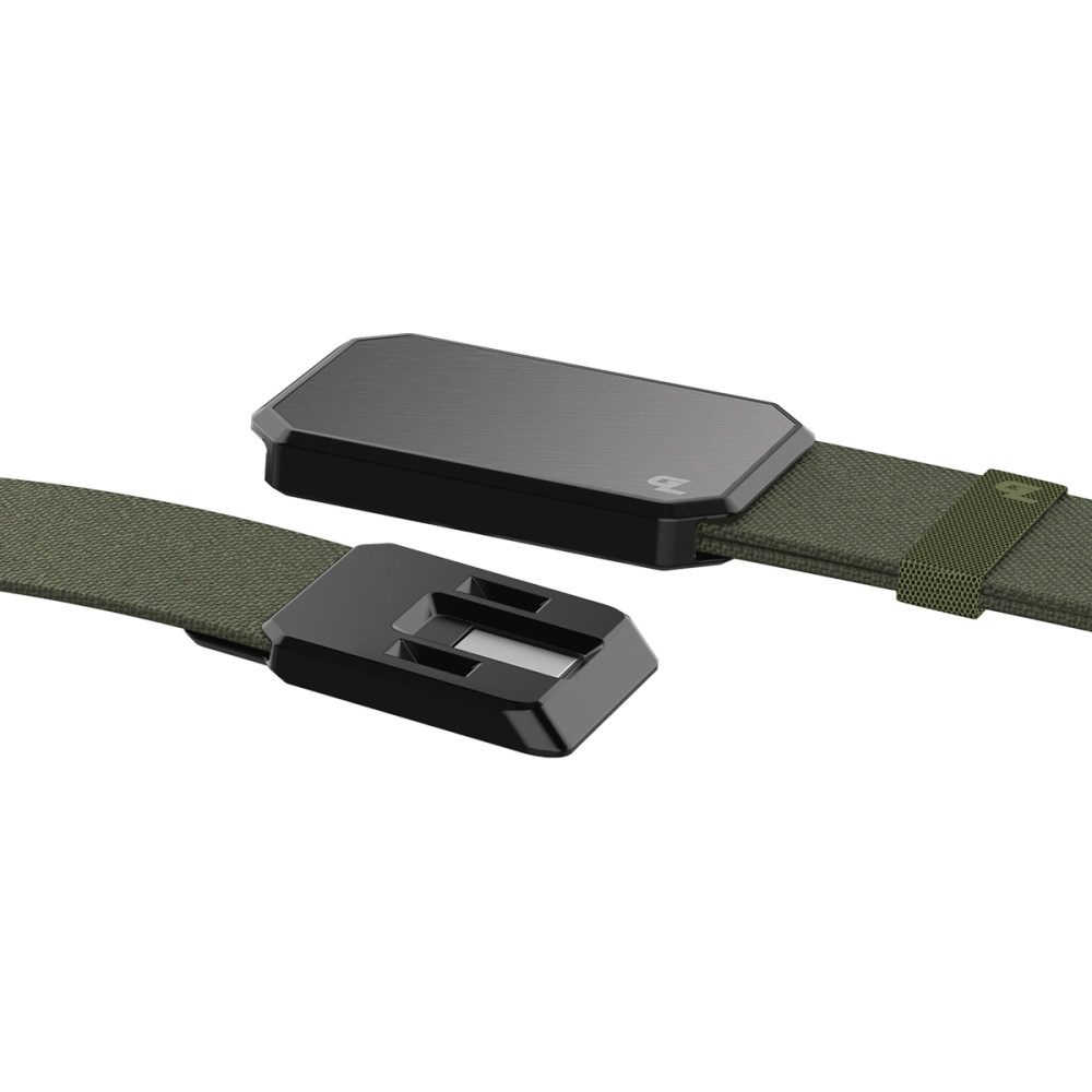 Groove Life Olive Belt with Gun Metal Magnetic Buckle - Ascmtools